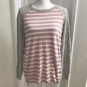 J. Crew Sweater Striped w Side Buttons Sz Small